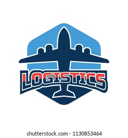 shipping logistics logo, vector illustration
