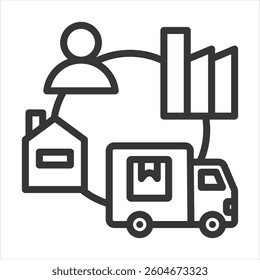 Shipping Logistics Outline Icon Vector Illustration