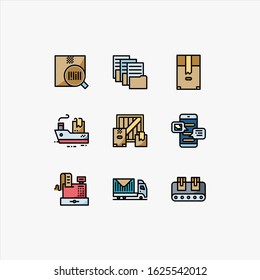 Shipping and Logistics set Icons