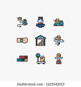 Shipping and Logistics set Icons