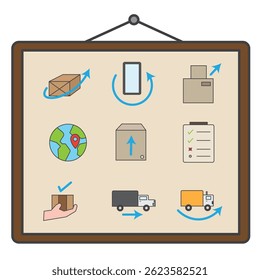 Shipping and logistics set. Vector illustration