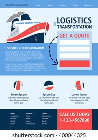 Shipping / Logistics / Transportation - Landing page flat UI design - vector template