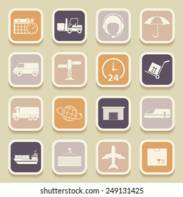 Shipping and logistics universal icons for web and mobile applications. Vector illustration