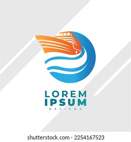 shipping Logo with gradient color, Elegant and modern design for travel company.