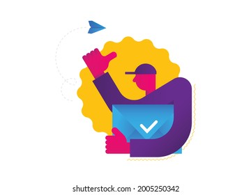 Shipping Mail package Services concept illustrations