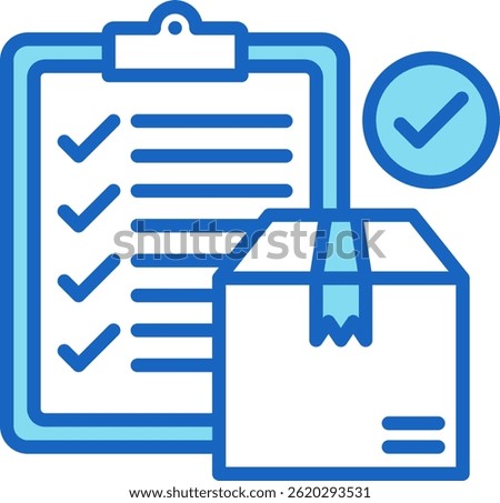 Shipping Manifest Icon Blue Vector Illustration