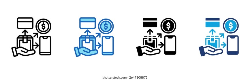Shipping Method icon Multi Style Vector Illustration
