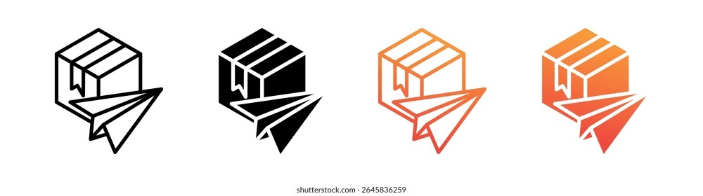 Shipping Multi Style Icon Set Vector