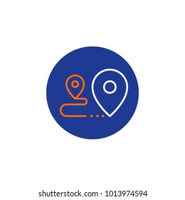 Shipping Order And Delivery Services, Relocation Concept, Transportation Company Logo Elements, Distribution Line Icon, Tracking Parcel Outline Vector