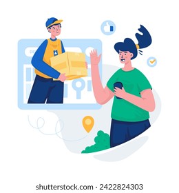Shipping order easily, online delivery service illustration