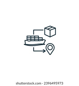 Shipping outline icon. Monochrome simple sign from logistics collection. Shipping icon for logo, templates, web design and infographics.