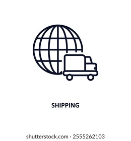 shipping outline icon.  Thin line icon from delivery and logistic collection. Editable vector isolated on white background