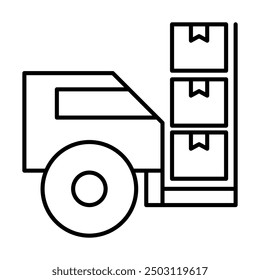 Shipping and package distribution outline icons