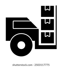 Shipping and package distribution solid icons