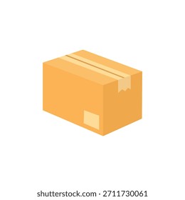 Versandverpackung Post Pappe Box Tape Lieferung Verpackung Paket Einkaufen Emoji Symbol Symbol Vektorgrafik einzeln flach