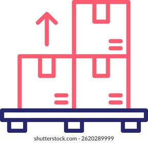 Shipping Pallet Icon Color Vector Illustration