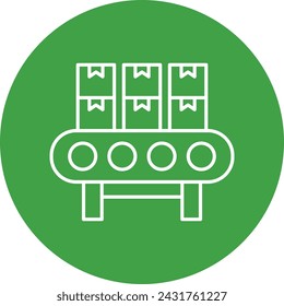 Shipping Pallet Vector Line Circle Icon