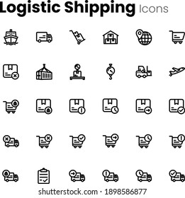 Shipping Parcel logistics icon set