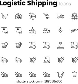 Shipping Parcel logistics icon set