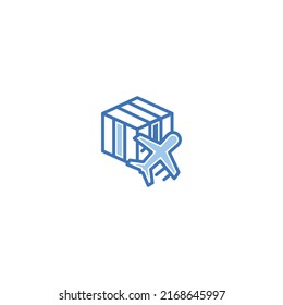 Shipping plane filled line icon. linear style sign for mobile concept and web design. Outline vector icon. Symbol, logo illustration. Vector graphic