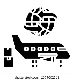 Shipping Plane Icon Element For Design