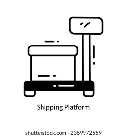 Shipping Platform doodle Icon Design illustration. Logistics and Delivery Symbol on White background EPS 10 File