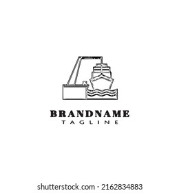 diseño de icono de logotipo de puerto de envío ilustración de vector moderna