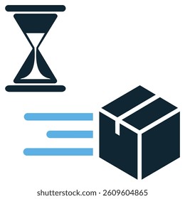 Shipping processing icon vector for shipment flow, package preparation, and logistics stages. Great for ecommerce delivery and courier operations.