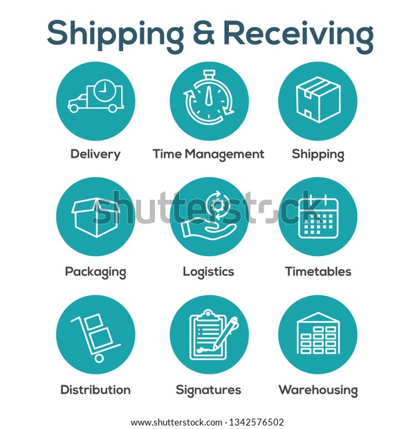 Shipping Receiving Icon Set W Boxes Stock Vector (Royalty Free ...