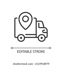 Shipping regions pixel perfect linear icon. Delivery zone. Online shopping. Website information. Thin line illustration. Contour symbol. Vector outline drawing. Editable stroke. Arial font used