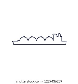 Shipping relative emblem. Nuatical cargo tank icon.