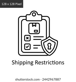 Shipping Restrictions vector outline icon design illustration. Logistics Delivery symbol on White background EPS 10 File