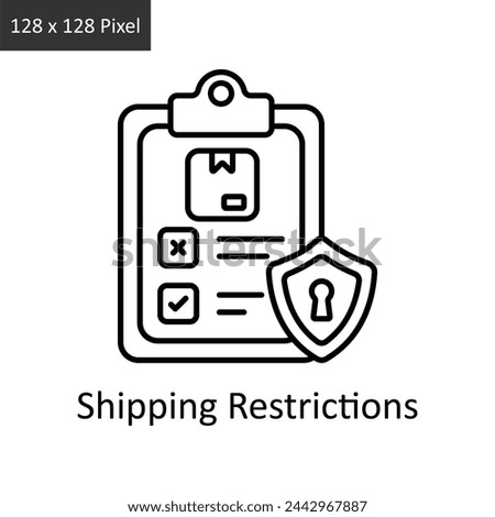 Shipping Restrictions vector outline icon design illustration. Logistics Delivery symbol on White background EPS 10 File