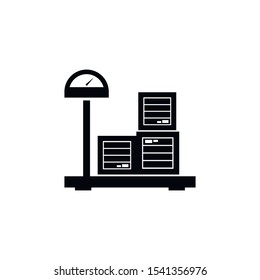 Shipping scales icon line isolated on clean background. Shipping scales icon concept drawing icon line in modern style. Vector illustration for your web mobile logo app UI design.