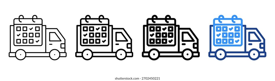 Shipping Schedule Icon Different Outline Collection Set