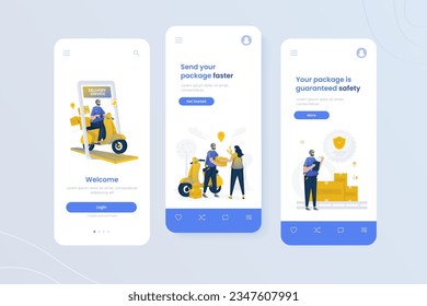 Shipping service business onboard screen mobile app template
