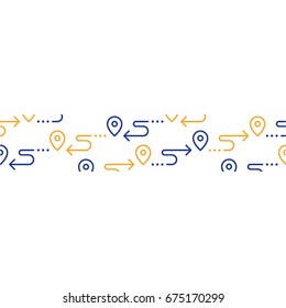 Shipping services background, fast relocation pattern, transportation company logo elements, shipping order, distribution line icon, tracking parcel outline vector