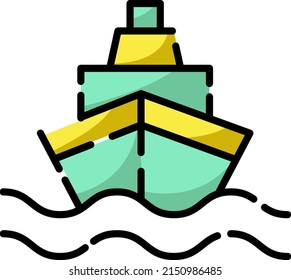 Shipping ship, illustration, vector on a white background.