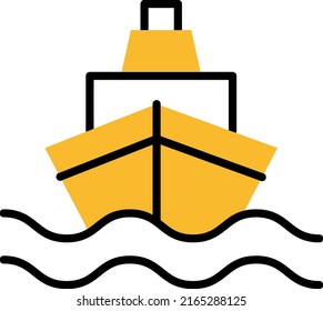Shipping ship, illustration, vector on a white background.