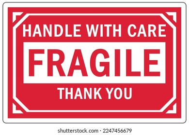 Shipping and storage labels fragile handle with care
