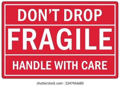 Shipping and storage labels fragile handle with care