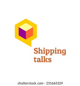 Shipping talks forum boards logo template.