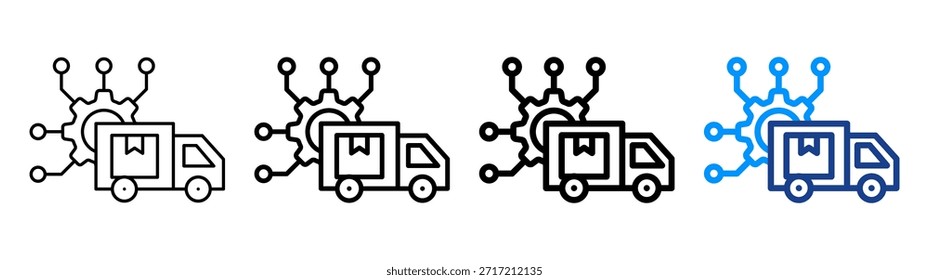 Shipping Technology Icon Different Outline Collection Set