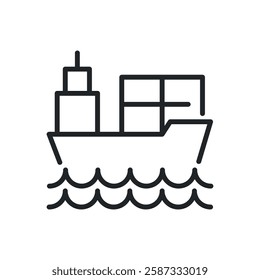 Shipping thin line icons. Perfect pixel on transparent background 