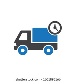 Shipping time icon. Editable vector illustration symbol