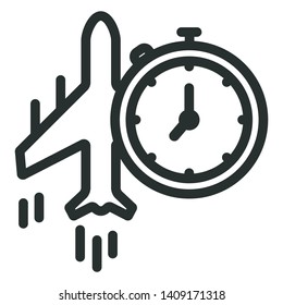 shipping time - minimal line web icon. simple vector illustration. concept for infographic, website or app.