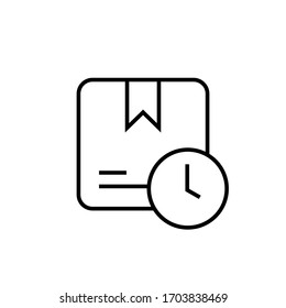 ilustración vectorial del icono de diseño de esquema de tiempo de envío. aislado sobre fondo blanco
