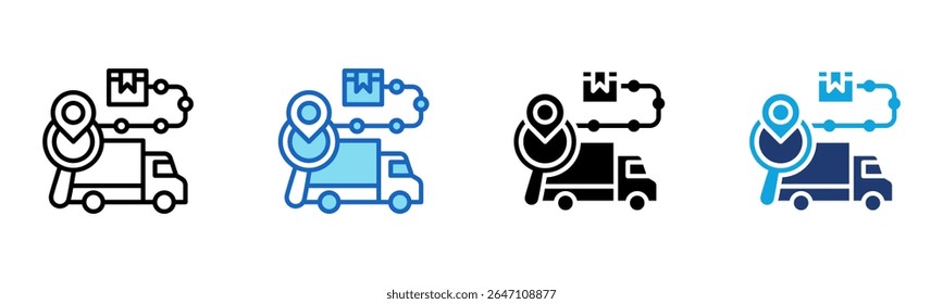 Shipping Tracker icon Multi Style Vector Illustration