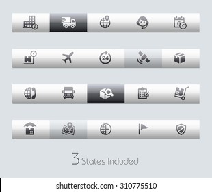 Shipping and Tracking // Classic Bars +++ The vector file includes 3 buttons states in different layers. +++