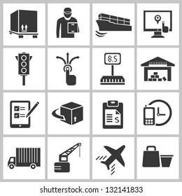 Shipping And Transportation Concept Icon Set